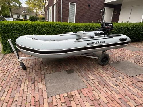 Quicksilver 320 Sport Rubberboot  met Mercury 6 PK, Bouwjaar, Watersport en Boten, Rubberboten, Zo goed als nieuw, Quicksilver
