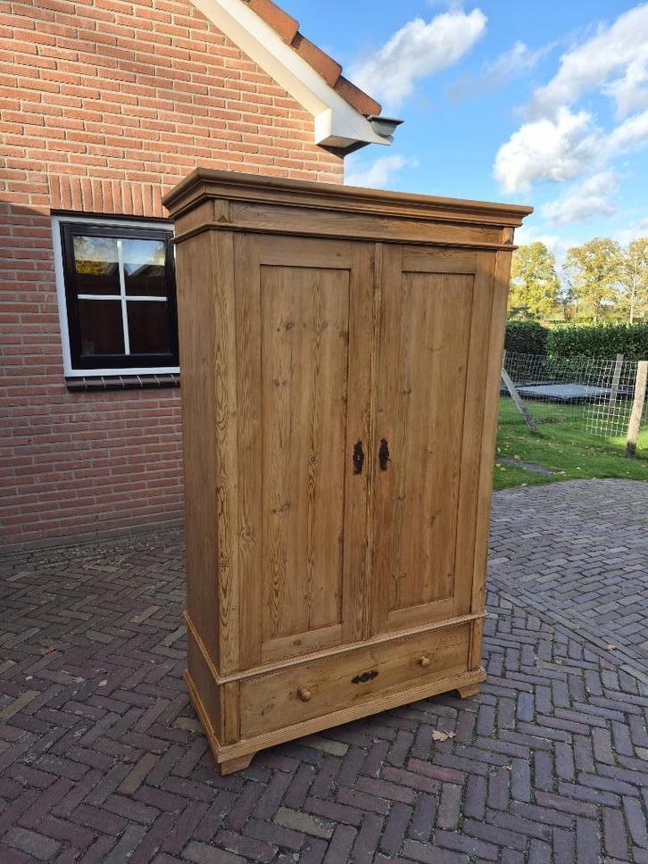 Antieke Grenen Kast met Lade en Planken, Antiek en Kunst, Antiek | Meubels | Kasten, Ophalen