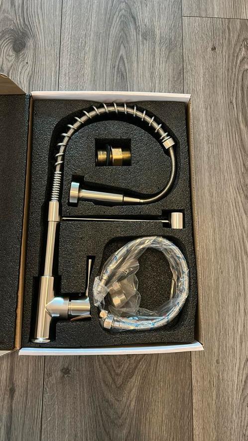 Chrome keukenmengkraan / keukenkraan met flexibele uitloop, Doe-het-zelf en Verbouw, Sanitair, Nieuw, Kraan, Ophalen of Verzenden