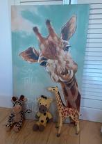 Giraffe schilderij en knuffels etc, Huis en Inrichting, Woonaccessoires | Schilderijen, Tekeningen en Foto's, Ophalen, Zo goed als nieuw