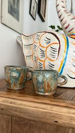 2 vintage studio pottery keramiek mokken, Huis en Inrichting, Keuken | Servies, Keramiek, Ophalen of Verzenden, Zo goed als nieuw