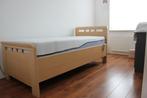 Te koop: Hoog Laag bed incl. matras en nachtkastje, i.v.b.m., Huis en Inrichting, 90 cm, Gebruikt, Eenpersoons, Bruin