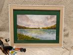 Meer landschap/lake scene watercolour (hand-painted), Ophalen of Verzenden
