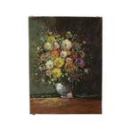 Kleurrijk Bloemen Stilleven Amateur Schilderij Gesigneerd 40, Antiek en Kunst, Kunst | Schilderijen | Klassiek, Ophalen of Verzenden