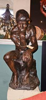 Bronzen Denker Beeld - Rodin Stijl, Antiek en Kunst, Ophalen