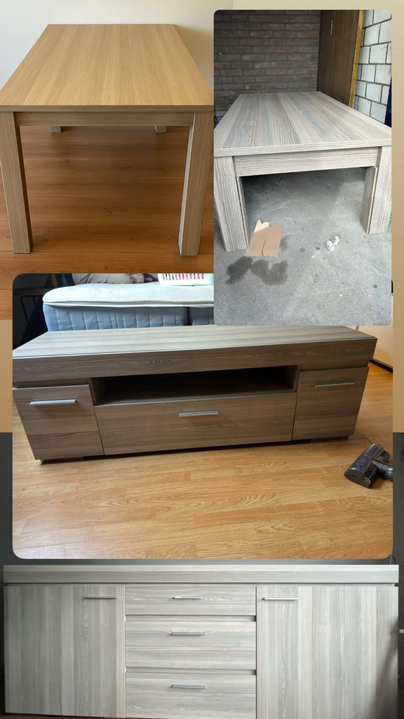 Complete Inboedel: Eettafel, Dressoir, TV-kast, Salontafel, Huis en Inrichting, Tafels | Eettafels, Gebruikt, 50 tot 100 cm, 150 tot 200 cm