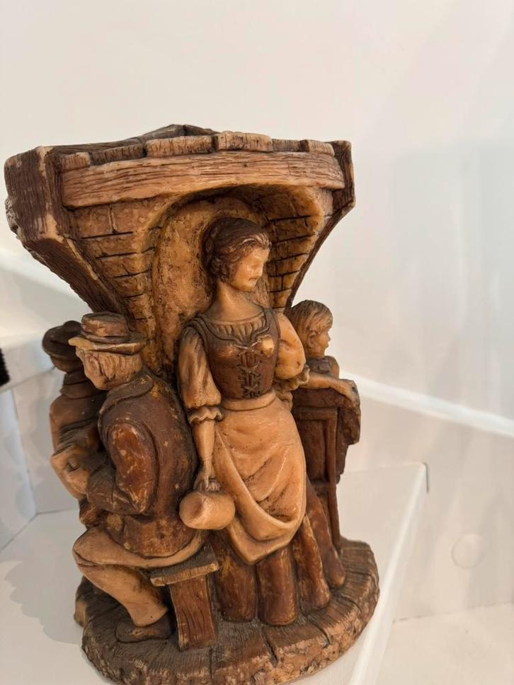 Unieke reliëfkaars –Historisch tafereel, Antiek en Kunst, Kunst | Beelden en Houtsnijwerken, Ophalen of Verzenden