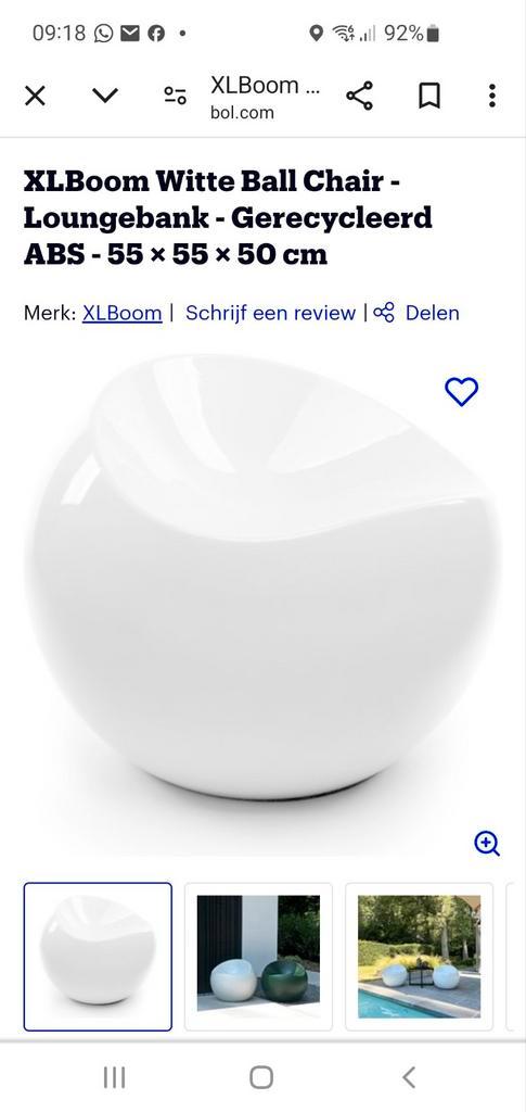 Ball Chair Mat wit merk: XLBoom., Huis en Inrichting, Stoelen, Gebruikt, Eén, Kunststof, Wit, Ophalen