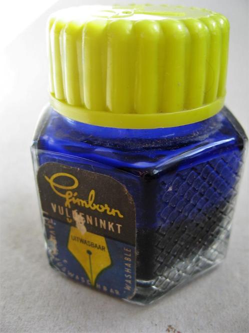Gimborn vulpen inkt in doos, marineblauw + antiek inktpotje, Verzamelen, Pennenverzamelingen, Gebruikt, Vulpen, Overige merken