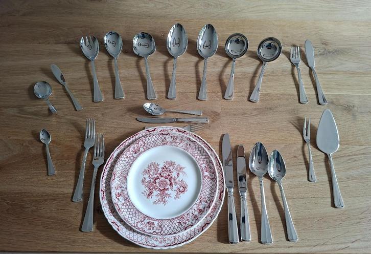 149-delige verzilverde bestekcassette Gerritsen Zilversmeden, Huis en Inrichting, Keuken | Bestek, Zo goed als nieuw, Bestekset