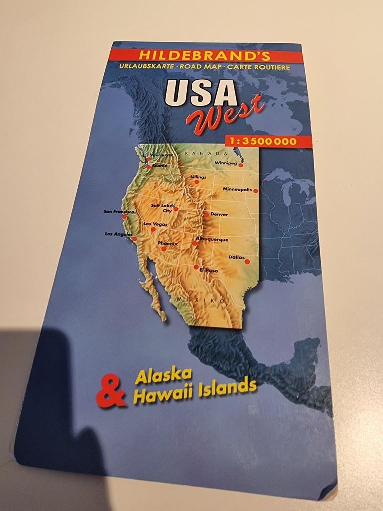 Hildebrand's USA West Reisgids, Gelezen, 2000 tot heden, Ophalen of Verzenden, Landkaart