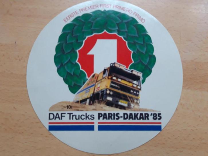 sticker DAF Paris - Dakar 1985 The Bull Nr 1, Verzamelen, Automerken, Motoren en Formule 1, Zo goed als nieuw, Auto's, Ophalen of Verzenden