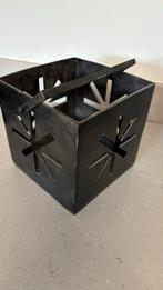 Stijlvol metalen windlicht - Sfeermaker voor huis en tuin, Zwart, Nieuw, Ophalen of Verzenden, Metaal