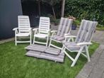 tuinstoelen + kussens, Tuin en Terras, Tuinstoelen, Ophalen, Gebruikt, Kunststof, Inklapbaar