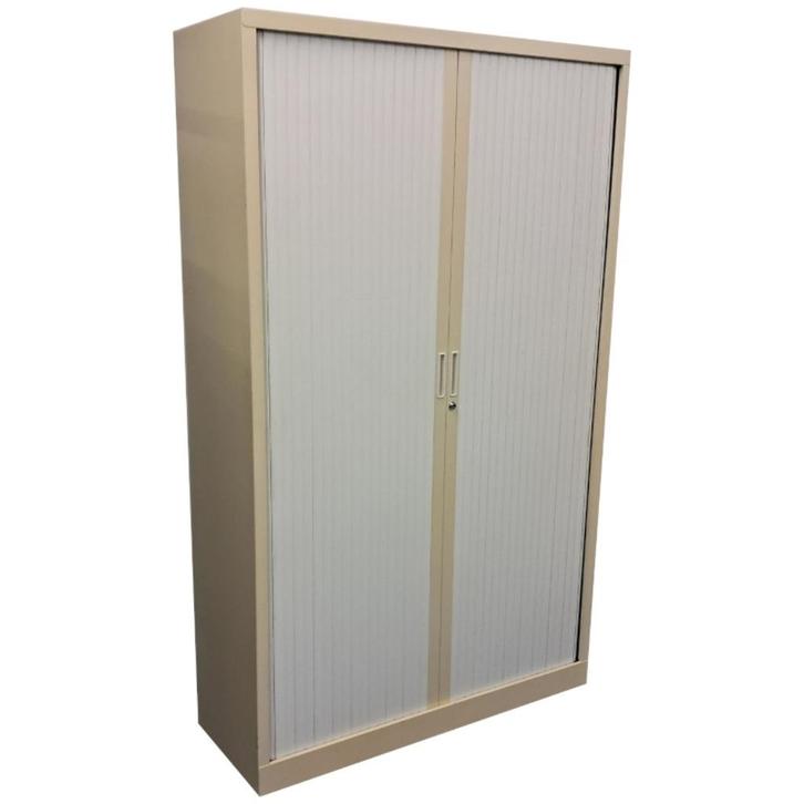 Roldeurkast Crème Wit H198 x B120 x D43, Huis en Inrichting, Kasten | Roldeurkasten en Archiefkasten, Gebruikt, 150 tot 200 cm
