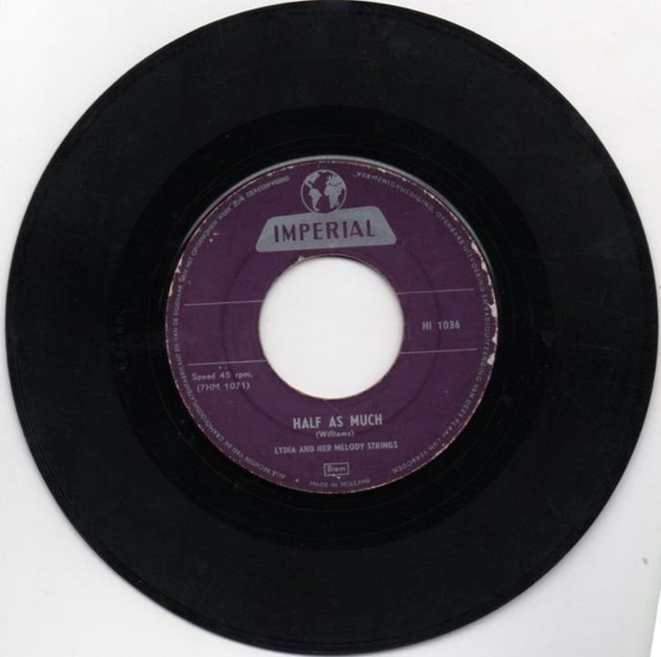 Lydia & Her Melody Strings - Half as Much (Single), Cd's en Dvd's, Vinyl Singles, Gebruikt, Single, Pop, 7 inch, Ophalen of Verzenden