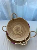 Grote Marokkaanse Rietmanden - Handgemaakt. Set van 2, Huis en Inrichting, Woonaccessoires | Schalen en Manden, Mand, Rond, Nieuw