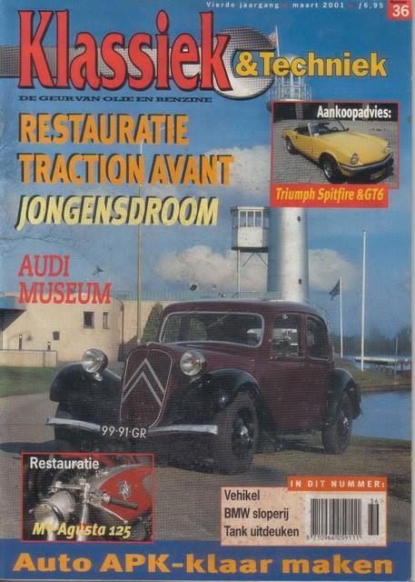 Klassiek & Techniek 36 2001 : Citroen Traction Avant - Lomax, Boeken, Auto's | Folders en Tijdschriften, Gelezen, Algemeen, Ophalen of Verzenden