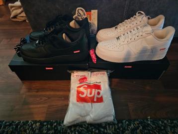 Supreme Nike Airforce 1 zwart maat 46 origineel plus sokken beschikbaar voor biedingen