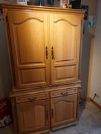 Grote Eikenhouten Kast met Deuren en Lades, Huis en Inrichting, Kasten | Kledingkasten, Ophalen, Gebruikt, 100 tot 150 cm, Klassiek