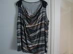 Maat 52. Top met print en vegan leren inzet., Kleding | Dames, Ophalen of Verzenden, Zo goed als nieuw, Overige kleuren, Shirt of Top