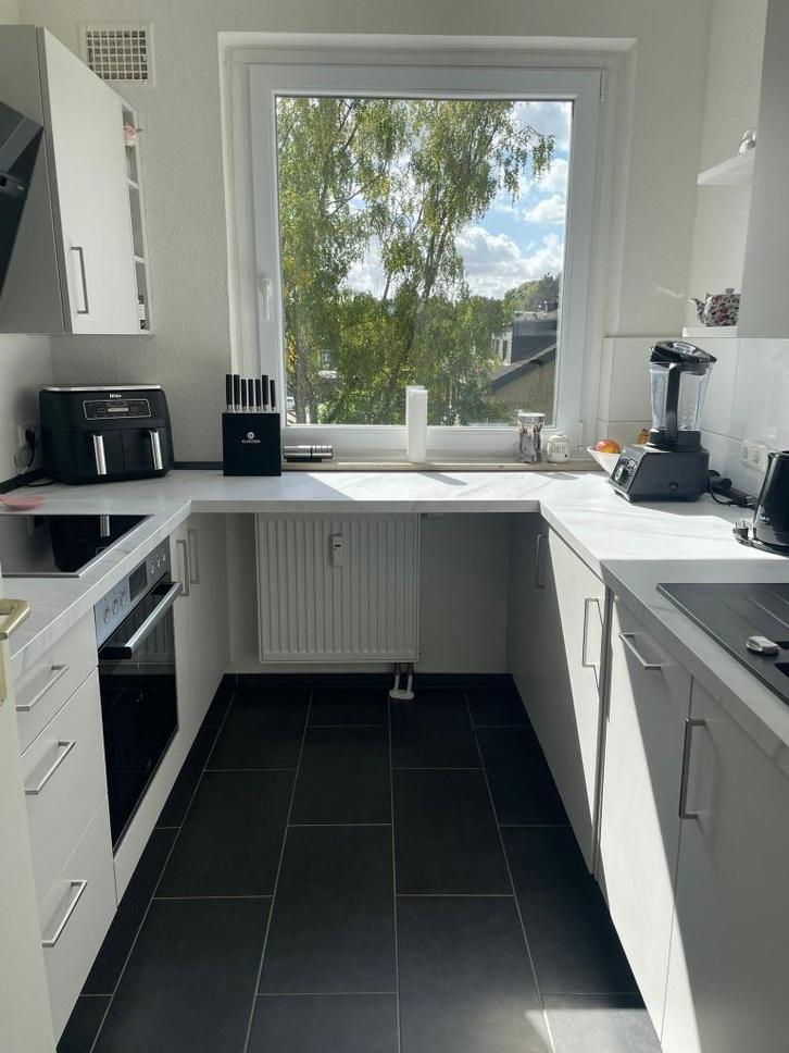 Keuken te koop, Huis en Inrichting, Keuken | Complete keukens, Zo goed als nieuw, U-keuken, Grijs, Kunststof, Ophalen