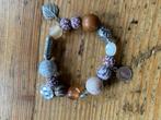 Leuke armband met bruin aardetinten zilver kralen, Overige materialen, Bruin, Ophalen of Verzenden, Zo goed als nieuw