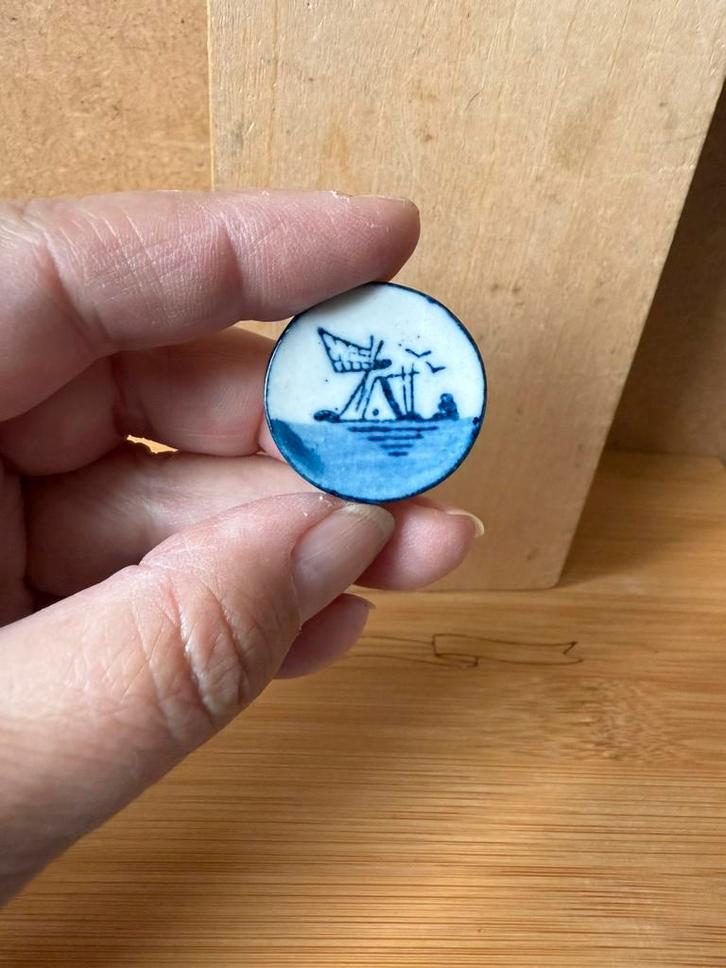 Bord delfts blauw - 2.9cm - keramiek, Verzamelen, Poppenhuizen en Toebehoren, Zo goed als nieuw, Poppenhuis, Ophalen of Verzenden