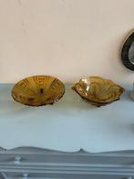Vintage, brocante glazen schalen, amberkleurig, art deco, Gebruikt, -, -, Rond