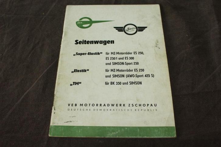 MZ Simson Seitenwagen teile katalog model Elastik TM 1965 ??, Motoren, Handleidingen en Instructieboekjes, Overige merken, Ophalen of Verzenden