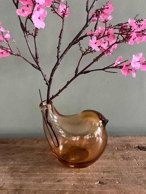 Vaas vaasje Colmore mondblazen oranje dik glas nieuwstaat, Huis en Inrichting, Woonaccessoires | Vazen, Zo goed als nieuw, Oranje