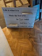 Wand bort met tekst, Huis en Inrichting, Woonaccessoires | Wanddecoraties, Ophalen of Verzenden, Zo goed als nieuw