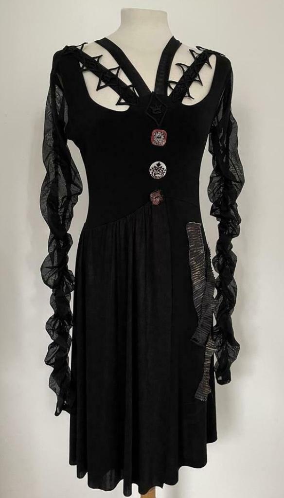 Save The Queen jurk maat 38/40 Nieuw, Kleding | Dames, Jurken, Nieuw, Maat 38/40 (M), Zwart, Onder de knie, Ophalen of Verzenden