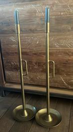 Set van 2 hoge metalen kandelaars, goud, 60 cm, Huis en Inrichting, Ophalen, 50 tot 75 cm, Zo goed als nieuw, Metaal