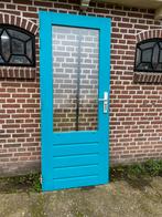 Hardhouten achterdeur 82,7x200,5cm., Doe-het-zelf en Verbouw, Deuren en Horren, Ophalen, 80 tot 100 cm, 200 tot 215 cm, Glas