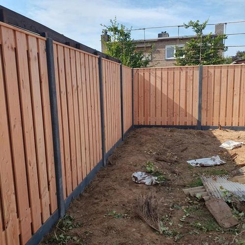 ACTIEPRIJS hout-beton schutting Douglas €140,- p.m., Tuin en Terras, Schuttingen, Nieuw, Minder dan 3 meter, Ophalen of Verzenden