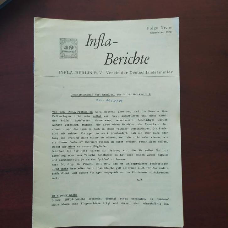 GERMANY INFLA BERICHTE INFLATION 1923 + KOHL HANDBUCH, Postzegels en Munten, Postzegels | Europa | Duitsland, Gestempeld, Duitse Keizerrijk