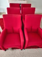 6 rode Leolux eettafel stoelen, Huis en Inrichting, Stoelen, Ophalen, Gebruikt, Klassiek, Stof