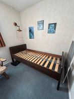 Eenpersoons bed van massief hout + lattenbodem, Ophalen, Gebruikt, 90 cm, Eenpersoons