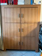 Houten eiken kast met 6 deuren en planken, Huis en Inrichting, Ophalen, Gebruikt, Eikenhout, Minder dan 150 cm