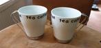 TEA COFFEE porseleinen mokken, RVS oor 8.7 cm, gaaf, nieuw!, Nieuw, Ophalen of Verzenden, Overige stijlen, Kop(pen) en/of Schotel(s)