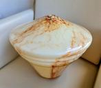 Opaline Art Deco prachtige glazen lampenkap beige geel bruin, Antiek en Kunst, Ophalen