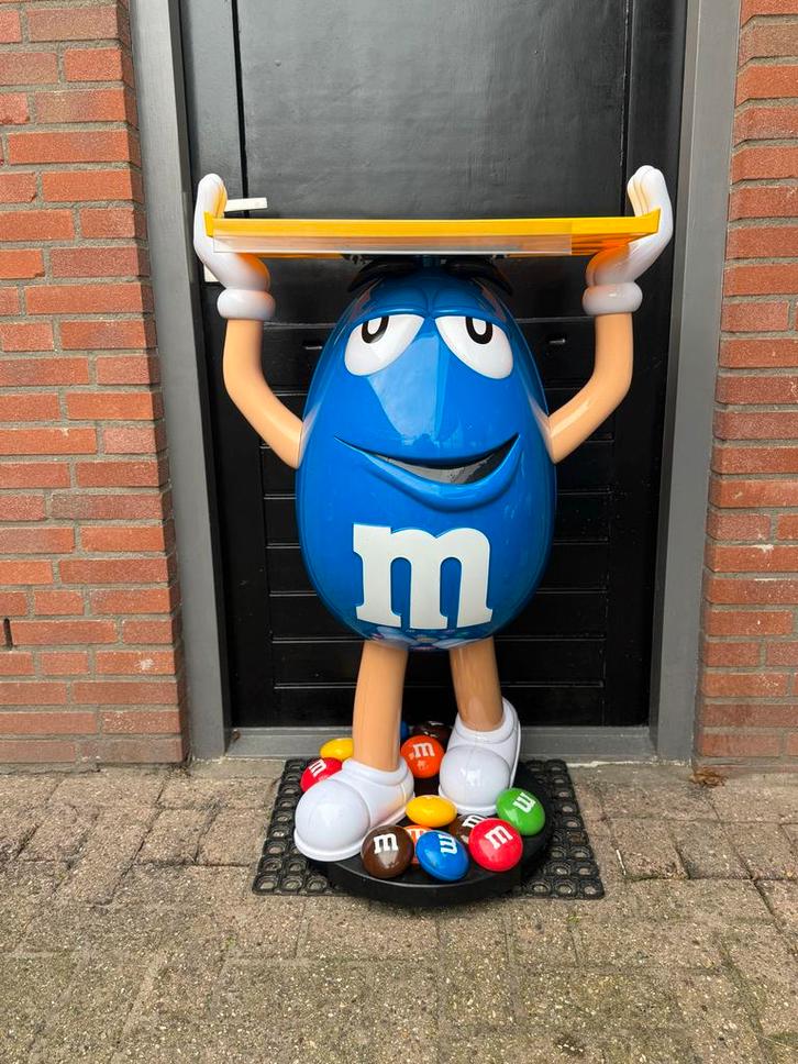 M&M's Blauw Beeld Winkel Reclame, Verzamelen, Merken en Reclamevoorwerpen, Gebruikt, Reclamebord, Ophalen of Verzenden