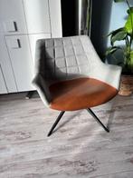 Zuiver Doulton draaistoel cognac grijs, Huis en Inrichting, Fauteuils, Ophalen, Gebruikt, Minder dan 75 cm, Leer