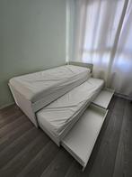Single trundle bed with mattresses and storage drawers, 90 cm, Eenpersoons, Wit, Ophalen of Verzenden