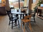 4 caféstoelen keukenstoelen, Ophalen, Gebruikt, Zwart, Vier