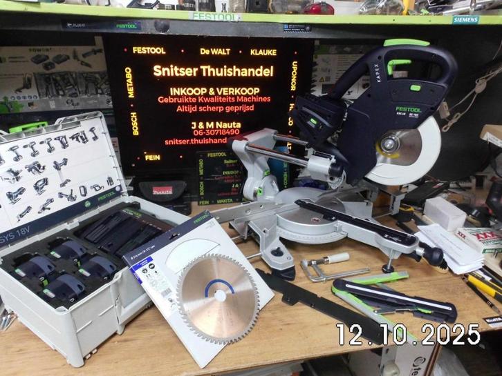 Festool Accu Afkortzaag., Doe-het-zelf en Verbouw, Gereedschap | Zaagmachines, Zo goed als nieuw, Afkortzaag, 1200 watt of meer