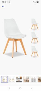 4 ZGAN Eetkamerstoelen met Hoezen, Ophalen, Overige materialen, Wit, Zo goed als nieuw