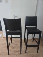 Set van 2 zwarte barkrukken, Huis en Inrichting, Barkrukken, Kunststof, Ophalen of Verzenden, Zo goed als nieuw, 90 cm of meer