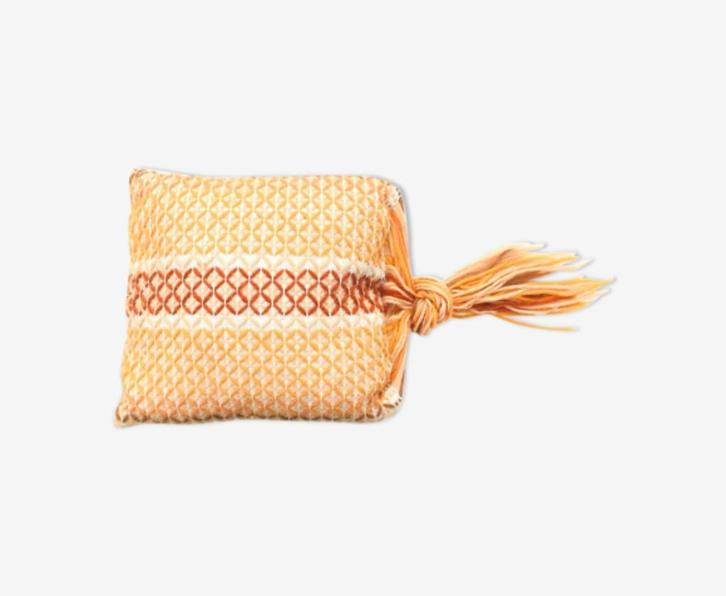 Kussen Vintage70s, Huis en Inrichting, Woonaccessoires | Kussens, Gebruikt, Oranje, Vierkant, Verzenden